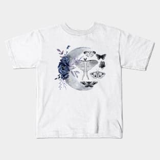 Celestial Moth Moon Kids T-Shirt